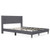 Queen Size Upholstered Platform Bed with Button Tufted Wingback Headboard-Gray B593-HU10570-Q