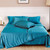 Color: Peacock blue, Size: 1.5m fitted sheet - Silk Four Piece Set, Solid Color, Simple Nordic Style Q119-CJCS161279014NM