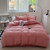 Color: Monroe Pink, Size: 1.8m 4PCs Quilt Cover 180x220 - Solid Color Super Soft Washed Cotton Bed  Q119-CJCS244183133GT