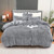 Pattern: LightGrey, Size Specification: 90.16X90.16INCH - 4PCs Plush Duvet Cover Set Luxury Ultra S Q119-CJYD241702805EV