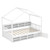 Twin Size House Bed with Roof with 14 Storage Cubes and Enclosed Cabinet-White - Color: White D681-HU10937WHT+