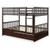 Full over Full Bunk Bed Platform Wood Bed with Ladder-Brown - Color: Brown D681-HW65358ES+
