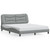  Bed Frame with LED without Mattress "Hvar" Light Gray 59.8"x79.9" Fabric A949-3213738