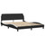 Bed Frame Black and White Faux leather, Metal, Pine Wood, Plywood A949-3213973