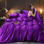 Pattern: Warm Purple, Size Specification: 2.0m 4pcs - Pure Color Washed Real Silk Quilt Cover Four- Q119-CJCS239946032FU
