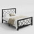 Full Black Metal Platform Bed Frame with Circle Medallion Headboard Footboard Q280-FLBLK95125