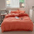 Color: Romantic Orange, Size: 1.5m 4PCs Quilt Cover 180x220 - Solid Color Super Soft Washed Cotton  Q119-CJCS244183146TG