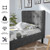 Platform Bed with Button Tufted Headboard-Gray - Color: Gray - Size: Twin Size D681-HU10493GR