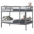 Twin Size Sturdy Wooden Bunk Beds with Ladder and Safety Rail-Gray - Color: Gray - Size: Twin Size D681-HW62351GY