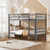 Twin Size Sturdy Wooden Bunk Beds with Ladder and Safety Rail-Gray - Color: Gray - Size: Twin Size D681-HW62351GY