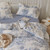 Color: Blue, Bedding Size: 0.9M 3Pcs set-Flat sheet, style:  - Retro Sketch Ink Painting Cotton Bed Q119-CJCS157805009IR