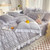 Color: Grey, Size: 1.5M B Bed Skirt - Solid Color Four-piece Quilt Cover Bed Skirt Bedding Set Q119-CJCS153282652ZA