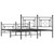  Bed Frame Black Powder-Coated Steel King Bed Frame Rectangular A949-374359