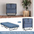 Rollaway Guest Bed with Sturdy Steel Frame and Memory Foam Mattress Made in Italy-Navy - Color: Navy D681-HW69534NY