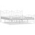  Bed Frame White Powder-Coated Steel Full Bed Frame Rectangular A949-353512