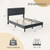 Full/Queen/Twin Size Bed Frame with Vertical Channel Tufted Headboard and Wooden Slats-Full Size -  D681-HU10904GR-F