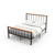 Bed Frame with Headboard and Footboard-Queen Size - Color: Black - Size: Queen Size D681-HU10460DK-Q