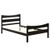 Twin Size Rustic Platform Bed Frame with Headboard and Footboard-Walnut B593-HW64314