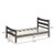 Twin Size Rustic Platform Bed Frame with Headboard and Footboard-Walnut B593-HW64314