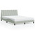  Bed Frame with LED without Mattress "Hanko" Light Gray 53.9"x74.8" Velvet A949-3213809