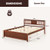 Wooden Platform Bed with Headboard and Slat Support-Queen Size - Color: Walnut - Size: Queen Size D681-HU10842WN-Q