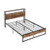 Full/Queen Bed Frame with 2-Tier Storage Headboard and Charging Station-Full Size - Color: Rustic B D681-HU10474-F