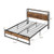 Full/Queen Bed Frame with 2-Tier Storage Headboard and Charging Station-Full Size - Color: Rustic B D681-HU10474-F