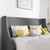 King Size Upholstered Linen Blend Headboard Wingback Platform Bed in Grey Q280-GRKI4647