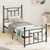 Full/Queen/Twin Size Heavy-duty Metal Bed Frame with Headboard-Twin Size - Color: Black - Size: Twi D681-HU10837DK-T