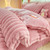 Color: Cameo Brown, Style: 1.8M flat sheet - Rabbit Plush Four-piece Set Thickened Milk Fiber Sheet Q119-CJCS253284707GT