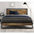 Queen size Metal Wood Platform Bed Frame with Industrial Headboard Q280-QWMBF469287
