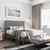 King Size Dark Grey Linen Upholstered Platform Bed with Button-Tufted Headboard Q280-KIDG2799