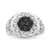 .925 Sterling Silver 1/4 Cttw White and Black Treated Diamond Halo Cluster Ring for Men (I-J Color, N162-019026R100