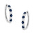 10K White Gold,  Cttw Diamond, &  Cttw Lab-Grown Blue Sapphire Leverback Hoop Earrings (H-I Color,  N162-71-5874WBS