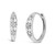 10K White Gold 1/5 Cttw Lab Grown Diamond Three Stone Huggie Hoop Earrings N162-023631ES19