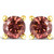 14K Yellow Gold 1/3 Cttw 4-Prong Set Round Brilliant-Cut Pink Diamond Solitaire Stud Earrings (Trea N162-74-3428YPD