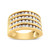 10K Yellow Gold Plated .925 Sterling Silver 1 1/2 Cttw Diamond 4 Row Channel Band Ring (Champagne C N162-019018R700