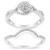 .925 Sterling Silver 1/6 Cttw Diamond Composite Halo and Split Shank Bridal Set Ring and Band  (I-J N162-021489R120