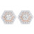 14K Rose and White Gold 1 7/8 Cttw Round Diamond Double Halo Earring Jacket for 6mm Round Studs (G- N162-019912EASH
