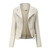 Color: Beige, Size: EU XL - PU Lapel Women Slim-fit Leather Coat Women Q119-CJYD210764837KP
