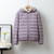 Color: Light Purple Hooded, Size: 4XL - Lightweight Down Jacket Women's Short Stand Collar Hooded Q119-CJYD227089456DW