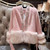 Ladies Thickened Beaded Fox Fur Cardigan Coat Q119-CJJK1615548