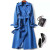 Color: Blue, Size: M - Autumn Winter Long Sleeve Trench Coat For Women 2024 Fashion Loose Office La F640-12000040873021506