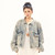 Punk Rock Old Wash Denim Jacket Coat Q119-CJXZ2090309