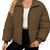 Color: Coffee Color, Size: XS - Women's Lightweight Quilted Down Jacket Casual Long Sleeve Q119-CJYD254293521UF