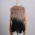 Color: Navy Blue, Size: S - Luxury Women's Genuine Premium Long Hair Rabbit Fur Knit Vest Raccoon F F640-12000038456018629