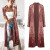 Color: Red, Size: M - 2024 Long Velvet Kimono Cardigan Windbreaker Women Jacket Pure Color Fashion  F640-12000043306215601