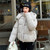 Color: Jade White, Size: S - Elegant Fluffy Hooded Cotton Jacket Puffer Jacket Coat Warm Commute Q119-CJJK254595327AZ