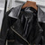 Color: Black plus velvet, Size: L - Ladies motorcycle leather Q119-CJNSWTFP00052-Black plus velvet-L