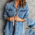 Color: Sky  Blue, Size: L - European And American Style Women Retro Washed Denim Jacket Casual With Q119-CJYD244443428BY